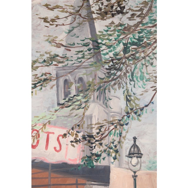 Wood French Street Scene Painting by John Morris (Before 1920-1991) For Sale - Image 7 of 11