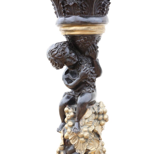 Antique large french bronze & mixed metal pedestal, plinth & jardinière torchiere by a. Moreau, paris – circa 1900 create...