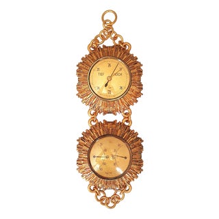 Vintage Sunburst Weather Station in Brass from Lufft, 1950s For Sale