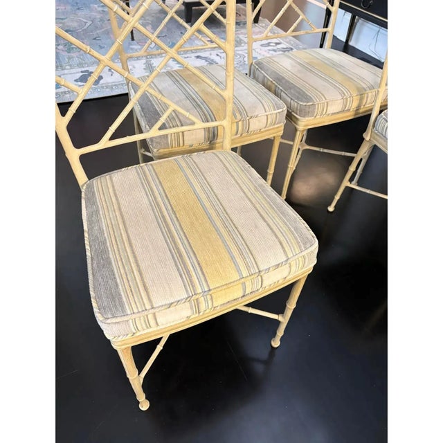 1950s Chinoiserie Metal Calcutta Dining Patio Chairs by Brown Jordan- Set of 4 For Sale In Chicago - Image 6 of 9