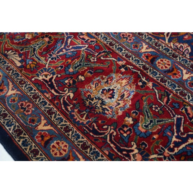 Red Vintage Persian Kashan Rug 9'6" X 11’6” For Sale - Image 8 of 9