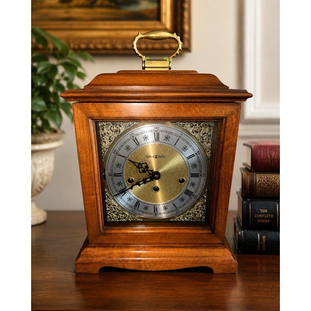 1970s Howard Miller Model 612-437 Westminster Chime Bracket Clock | German Mechanical Movement For Sale In Austin - Image 6 of 9