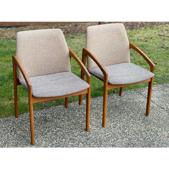 Pair of 1960s MCM Danish Henning Kjaernulf Teak Dining Chairs For Sale In New York - Image 6 of 8