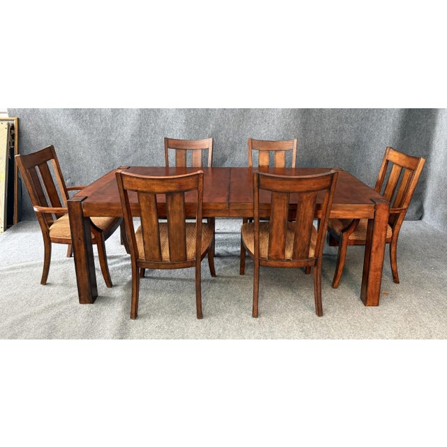 Lane Furniture 9 Piece Lane Furniture Dining Set With Leaf and Pads For Sale - Image 4 of 18