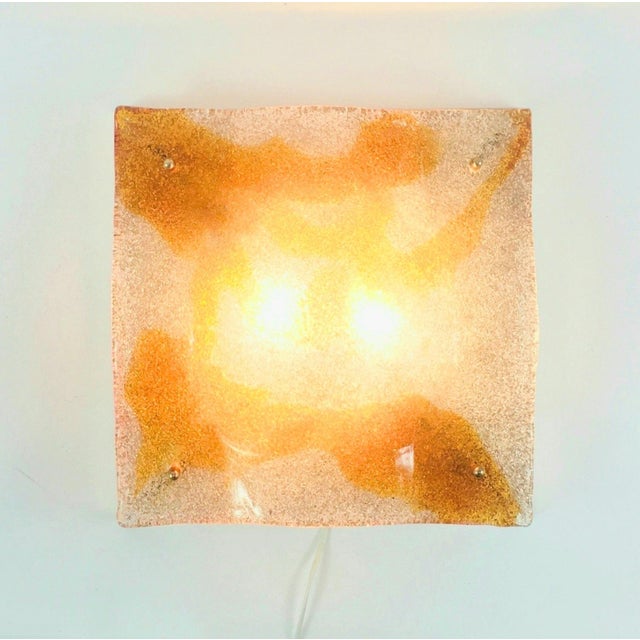 Mid-Century Murano Glass Flush Mount attributed to Toni Zuccheri for Mazzega, Italy, 1970s For Sale - Image 6 of 9