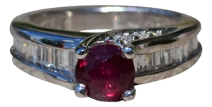 The Pollard Street: Ladies Contemporary Engagement Style Ring set with 1.44 CT Ruby and Diamonds