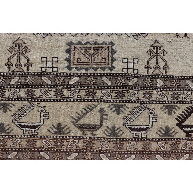 Textile Mid 20th Century Persian Ardebil Carpet With Three Octagon Medallions & Stylized Tribal Motifs 9'2 X 12'9 For Sale - Image 7 of 13