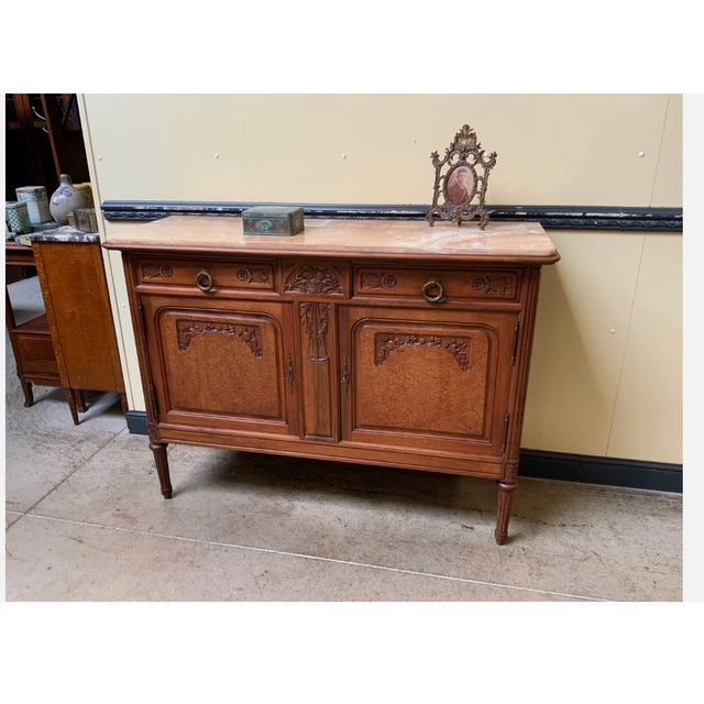 Antique Art Nouveau Walnut Sideboard, 1910 For Sale - Image 10 of 13