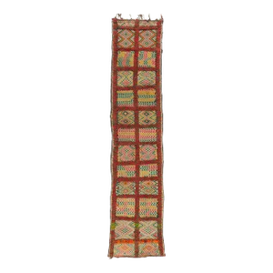 Vintage Zemmour Moroccan Kilim Rug Runner - 03'02 X 14'05