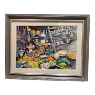 Paulette Bernson "Singapore" Watercolor For Sale
