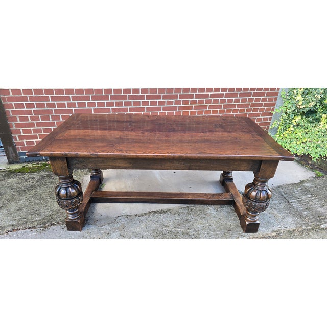 Elizabethan Oak Refrectory Farmhouse Dining Table, 1910 For Sale - Image 10 of 18