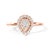 10K Rose Gold 3/8 Cttw Composite Diamond Pear Shaped Halo Promise Ring (I-J Color, I2-I3 Clarity) - Size 7 For Sale