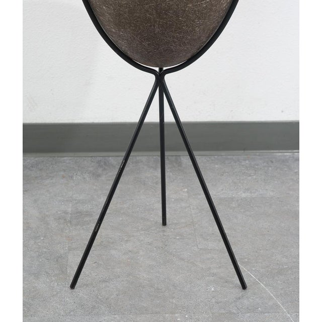 Mid-Century Modern Mid Century Modern Planter Kimball Bullet Round Atomic Plant Stand Brown MCM For Sale - Image 3 of 12