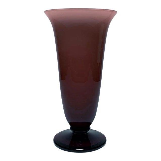 Vintage Empoli Glass Purple Vase For Sale