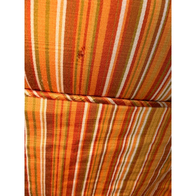 Original Upholstery. Vintage Mid Century Modern arm chairs. Tuft backing, removable cushions. Burnt orange, deep red,...