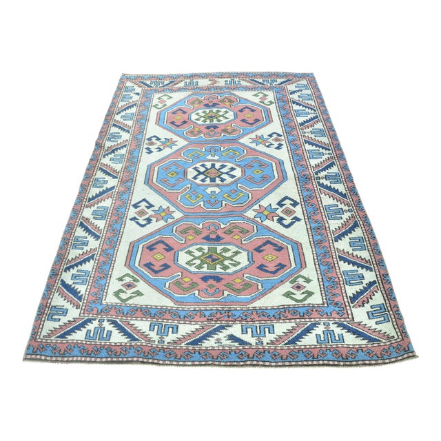 Vinatge Rustic Wool Nomadic Area Rug For Sale