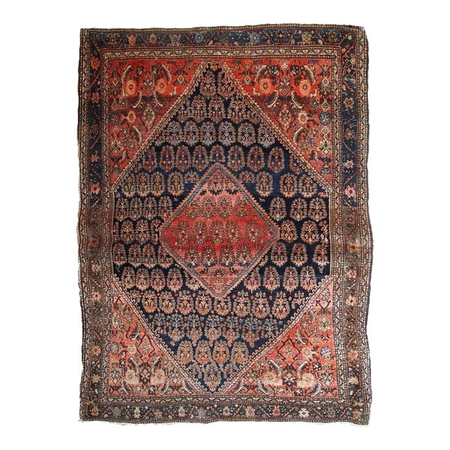 1900s Antique Handmade Persian Farahan Rug For Sale