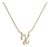 10K Yellow Gold Diamond Accent "X" Initial Script Style Pendant Necklace For Sale