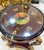 French 1990s French Style Wood Side Table With Glass Top, Gold Leaf Details For Sale - Image 3 of 6