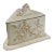 Vintage Abigails Gold-Trimmed Floral Porcelain Covered Cheese Wedge Dome & Tray For Sale