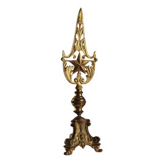 Gilded Bronze Banner Top For Sale