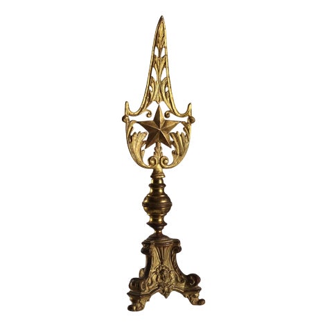 Gilded Bronze Banner Top For Sale