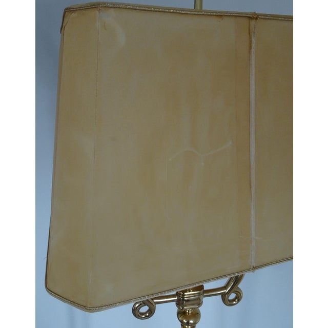 Beige Gilded Brass Floor Lamp in the style of Gio Ponto, 1970s For Sale - Image 8 of 18