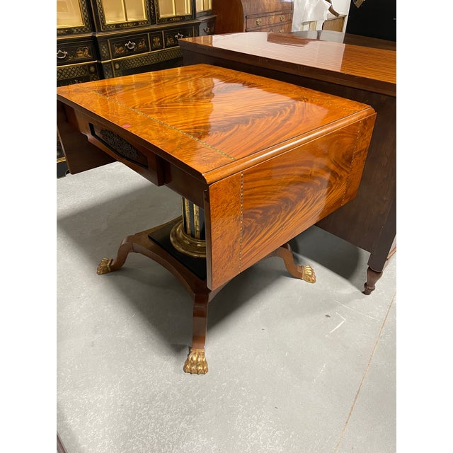 Late 19th Century Crotch Mahogany Drop Leaf Table For Sale - Image 4 of 11