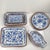 Ceramic Serving Platters in White and Blue Floral Pattern with Woven Wicker Mount, 1980, Set of 6 For Sale - Image 18 of 18