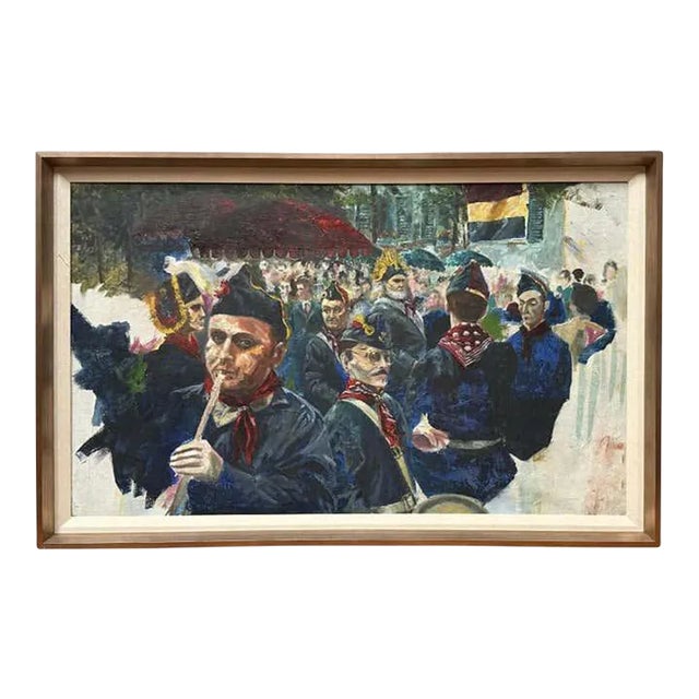 "Military Joy" - Oil Painting of Soldiers of the Kingdom of Croatia-Slavonia For Sale