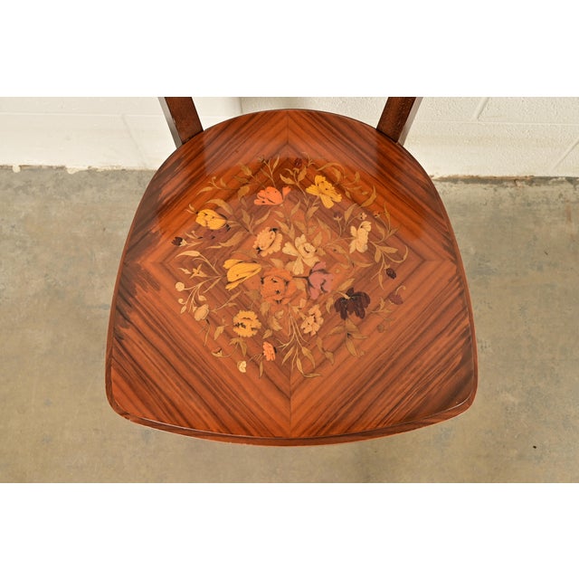 Wood Italian Louis XVI Kingwood Inlaid Marquetry Side Chairs or Dining Chairs, Pair For Sale - Image 7 of 13
