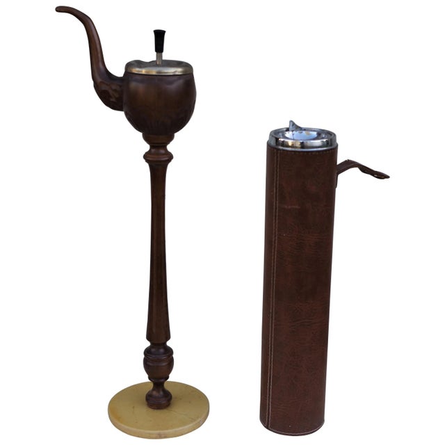 Brown Ashtrays in the Shape of a Pipe, 1960s, Set of 2 For Sale - Image 8 of 8