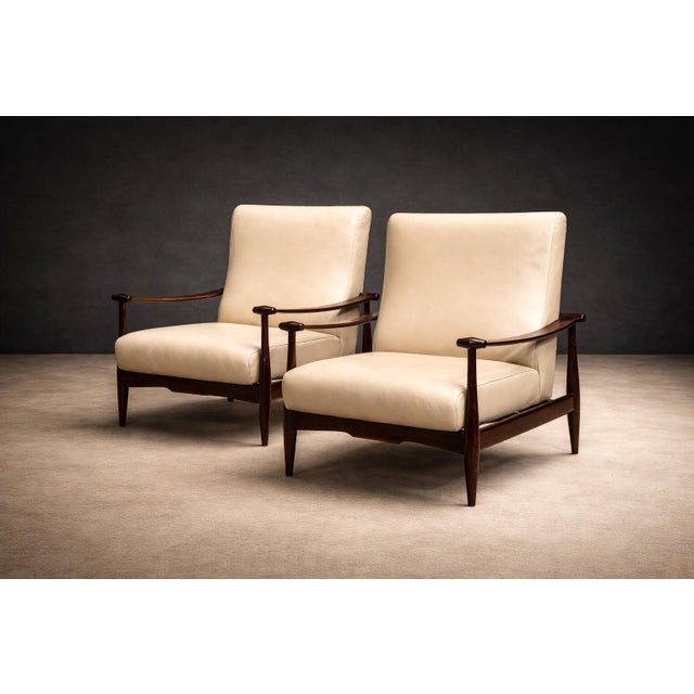 Brazilian Modern Pair of “Canoa” Armchairs in Rosewood & Leather, Liceu De Artes, 1960s For Sale In New York - Image 6 of 14