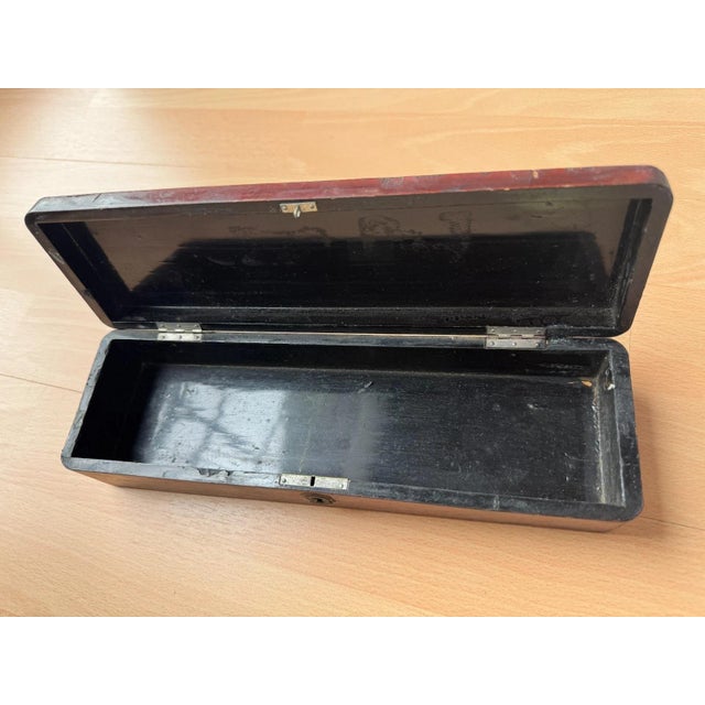 Brown Meiji Japanese Lacquer Box, 1990s For Sale - Image 8 of 13