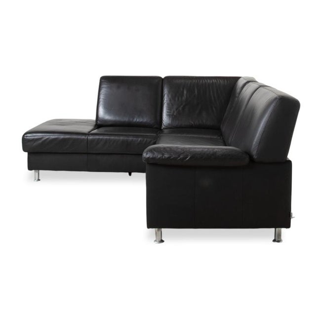 Florence Corner Sofa in Black Leather by Ewald Schillig For Sale - Image 14 of 15