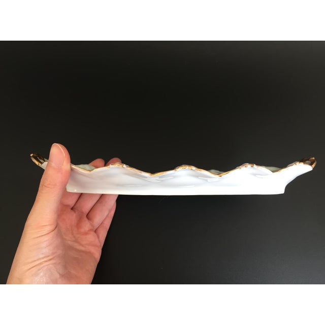 Antique Handpainted Forget-Me-Nots Relish Dish by Count Thun Porcelain Factory For Sale - Image 4 of 12