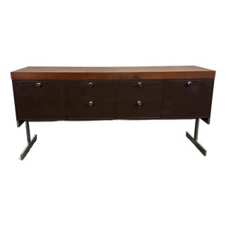 Peerless Steel Equipment Co. Walnut and Steel Credenza For Sale