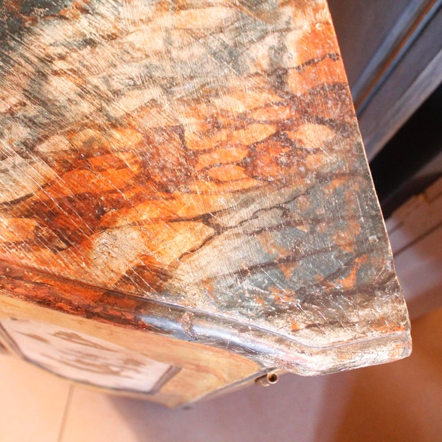 Continental Painted and Lacca Povera Decorated Corner Cabinet, 19th Century For Sale - Image 11 of 13