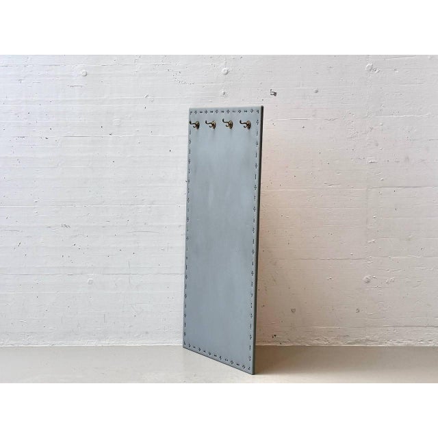Vintage Wall-Mounted Coat Rack with Brass Hooks For Sale - Image 11 of 11