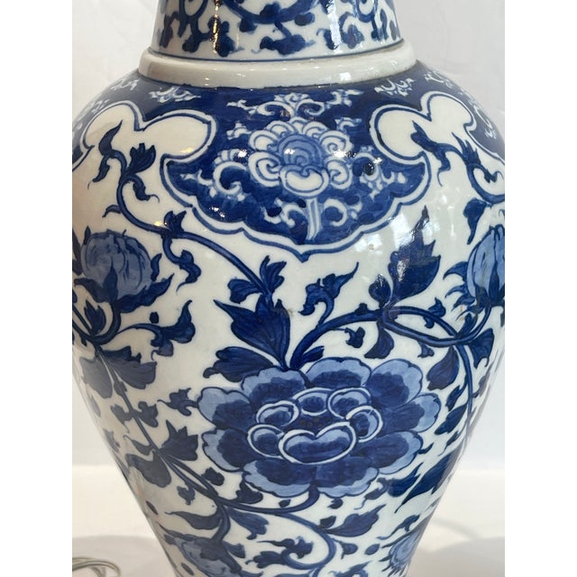 Antique Blue & White Chinese Porcelain Lamps, Hong Kong - a Pair For Sale - Image 12 of 17