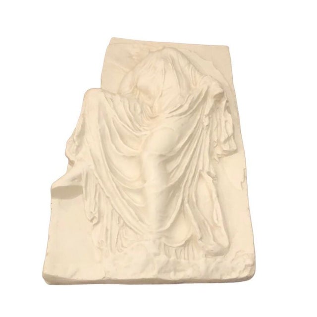 Vintage 1970’s Relief of Nike Adjusts Her Sandal 3 Dimensional Sculptural Wall Hanging For Sale - Image 9 of 12