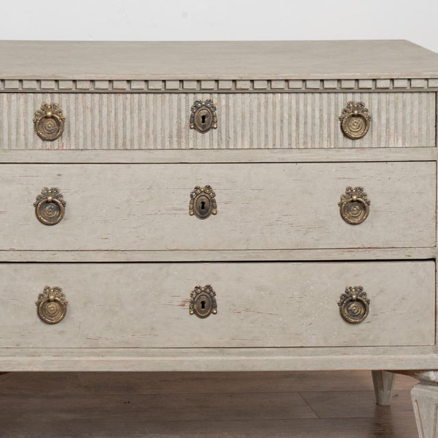 Pair of 19th Century Swedish Gray Painted Chests of Drawers For Sale - Image 12 of 18