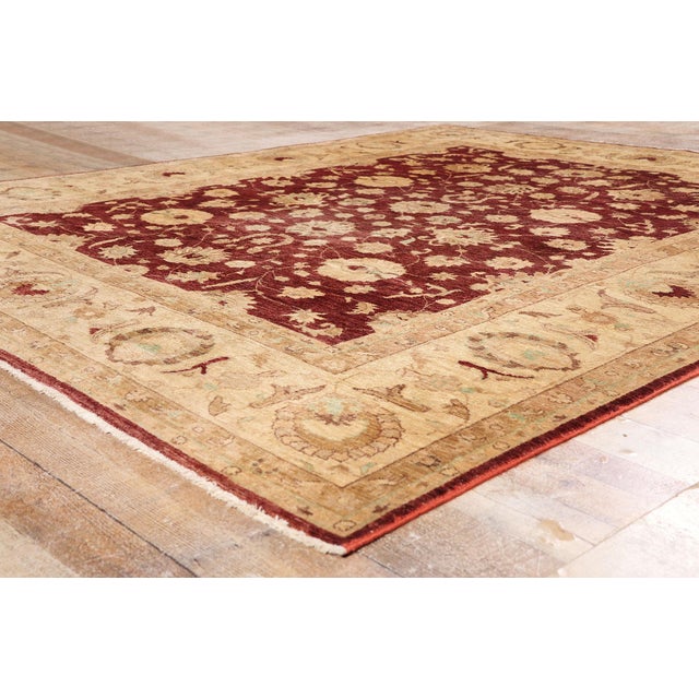 Maroon Vintage Pakistani Oushak Rug, 07'11 X 09'06 For Sale - Image 8 of 10