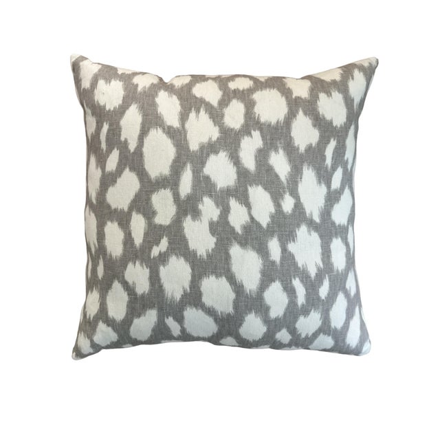 Ash gray and & white animal print pillow - a fun, sophisticated pattern that can go with anything! Print on both sides,...