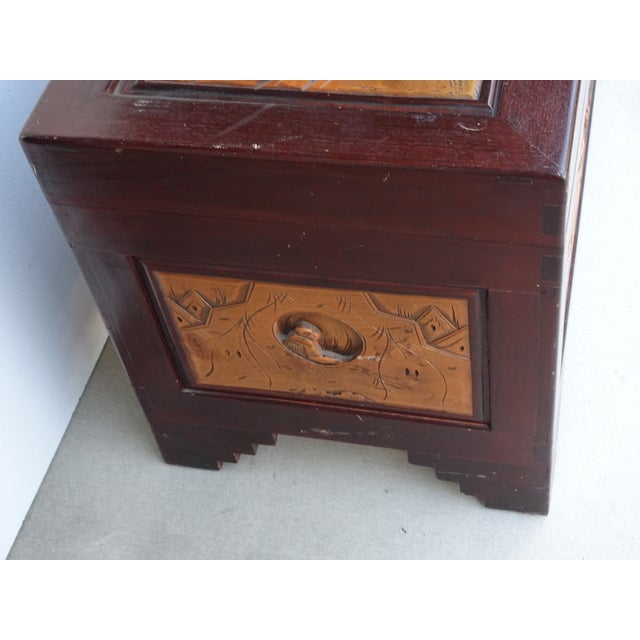 Vintage Chinese Asian Ornately Carved Wood Camphor Dorwy Hope Chest ~ Trunk For Sale - Image 12 of 13