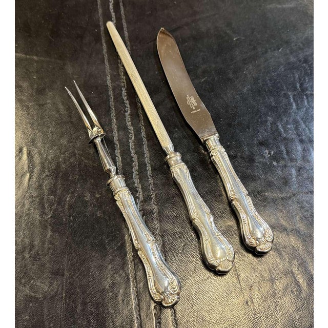 Russell Pattern Silver-Plated Carving Set by Mappin & Webb, Set of 3 For Sale - Image 4 of 4