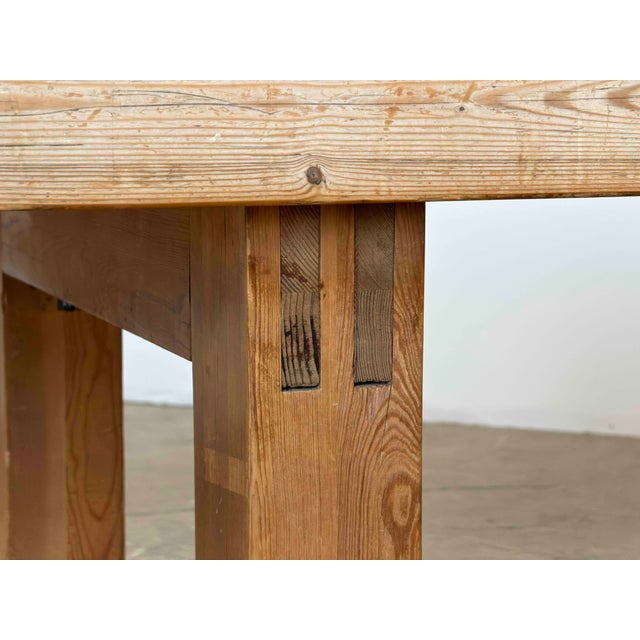 Wood Large Danish Pine Dining Table, 1980s For Sale - Image 7 of 10