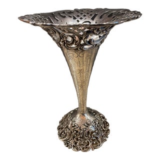 Hardy & Hayes Sterling Silver Trumpet Vase Circa 1900’s For Sale