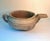 Large vintage hand-carved solid wood vessel with a rounded open body, long spout, loop handle, and beautifully incised...