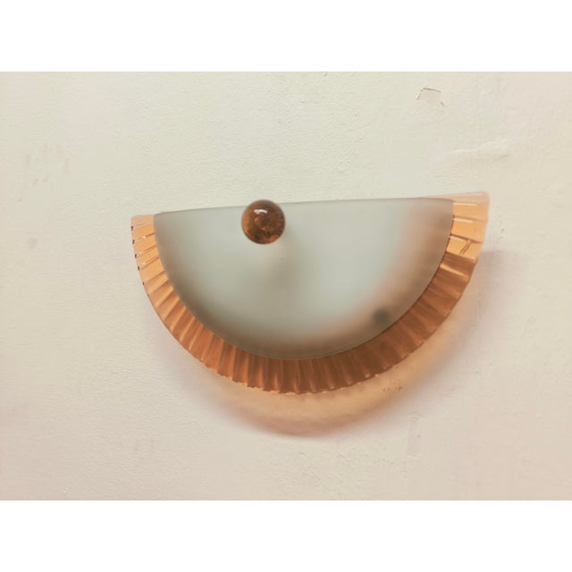 Wall Lamp with Salmon Murano Band, 1980s For Sale - Image 6 of 16
